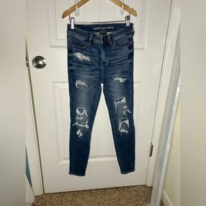 American Eagle Outfitters Women's Distressed Blue Skinny Jeans